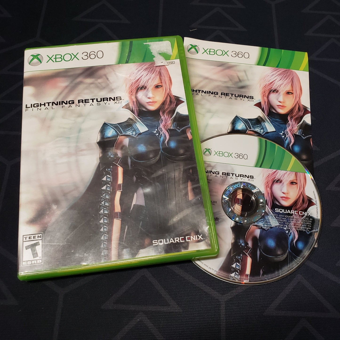 Image shows the case, manual & disc for the video game Lightning Returns: Final Fantasy XIII for Xbox 360
