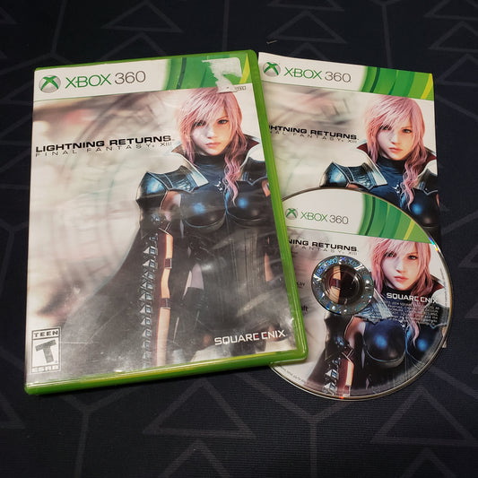 Image shows the case, manual & disc for the video game Lightning Returns: Final Fantasy XIII for Xbox 360