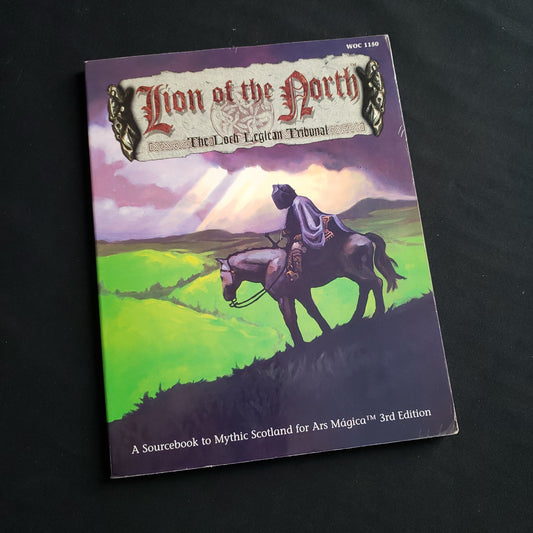 Image shows the front cover of the Lion of the North book for the Ars Magica roleplaying game