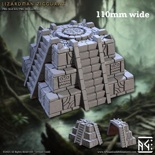 Image shows a 3D render of a ziggurat pyramid gaming miniature terrain