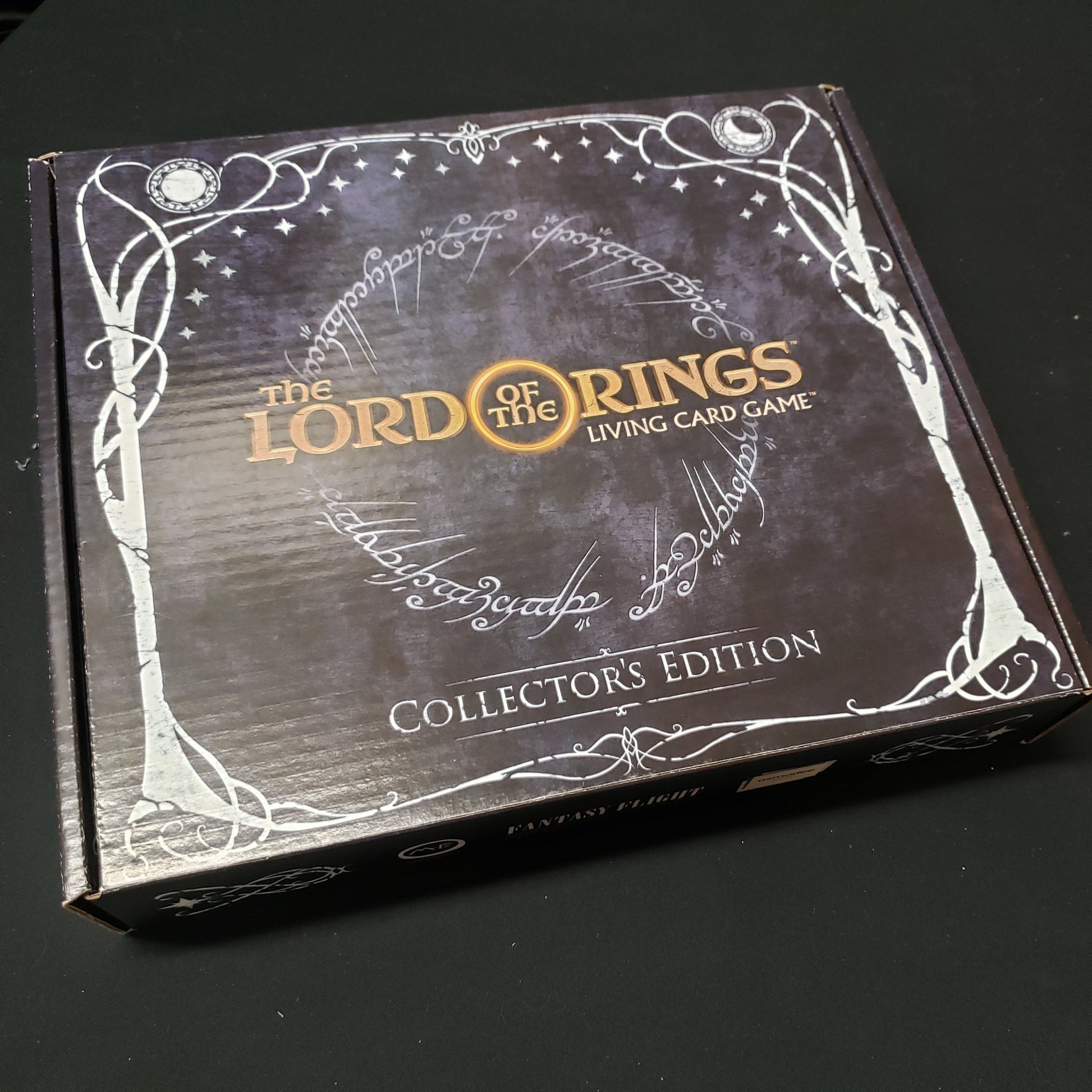 Image shows the front of the box of the Collector's / Limited Edition Two-Player Starter Set for the card game Lord of the Rings