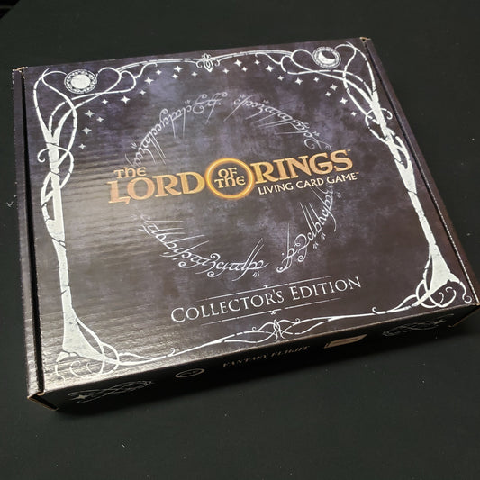 Image shows the front of the box of the Collector's / Limited Edition Two-Player Starter Set for the card game Lord of the Rings