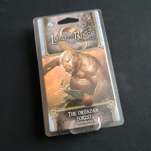 Image shows the front of the package for the Druadan Forest Adventure Pack for the Lord of the Rings card game