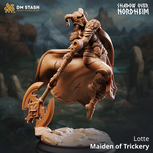 Image shows a 3D render of a human barbarian gaming miniature.