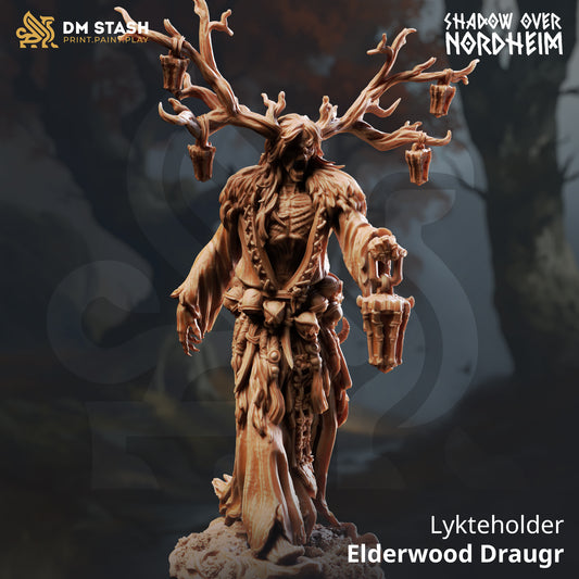 Image shows a 3D render of a forest draugr gaming miniature.