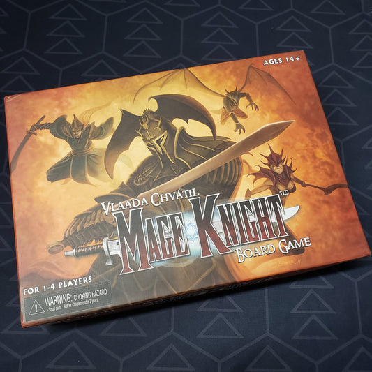 Image shows the front cover of the box for the Mage Knight Board Game