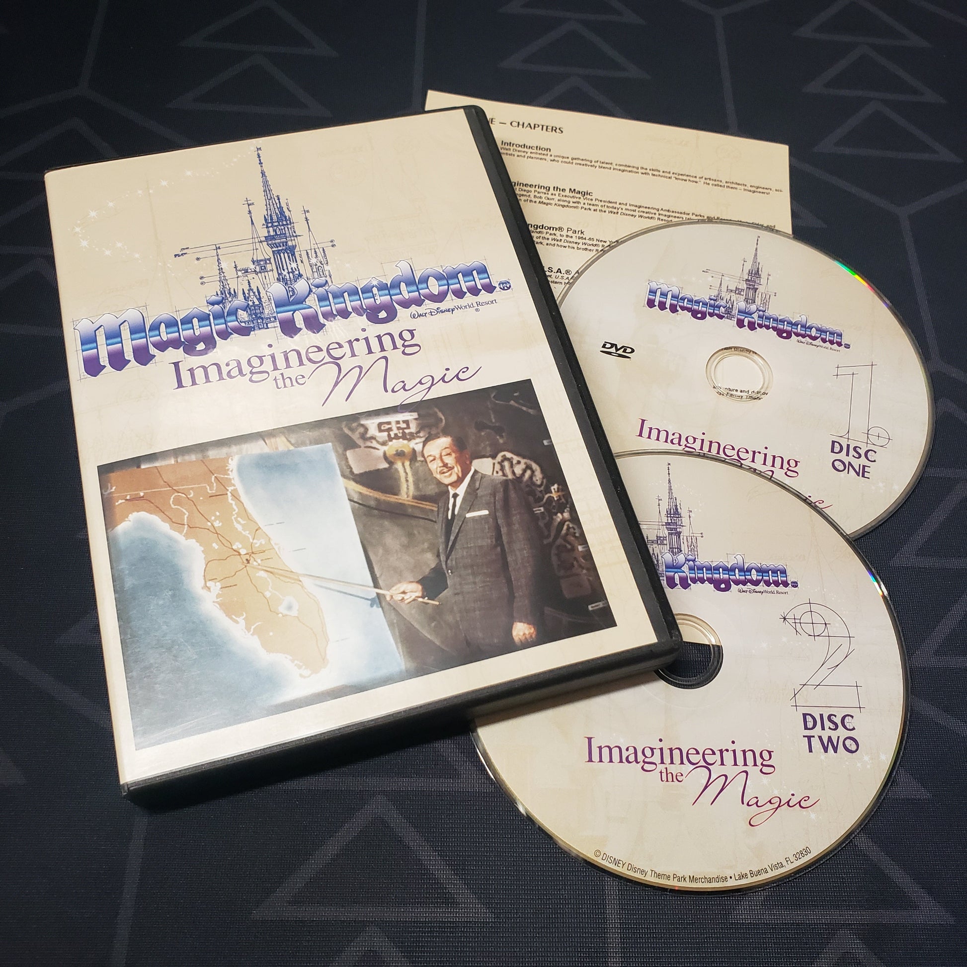 Image shows the case, insert & two discs for the movie Magic Kingdom: Imagineering the Magic on DVD