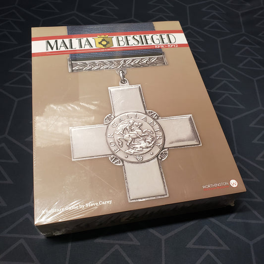 Image shows the front cover of the box for the Malta Besieged: 1940-1942 board game