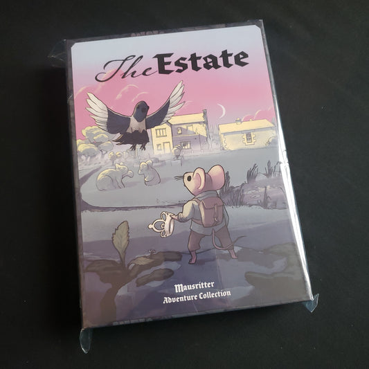 Image shows the front cover of the box of the Estate Collection boxed set for the Mausritter roleplaying game