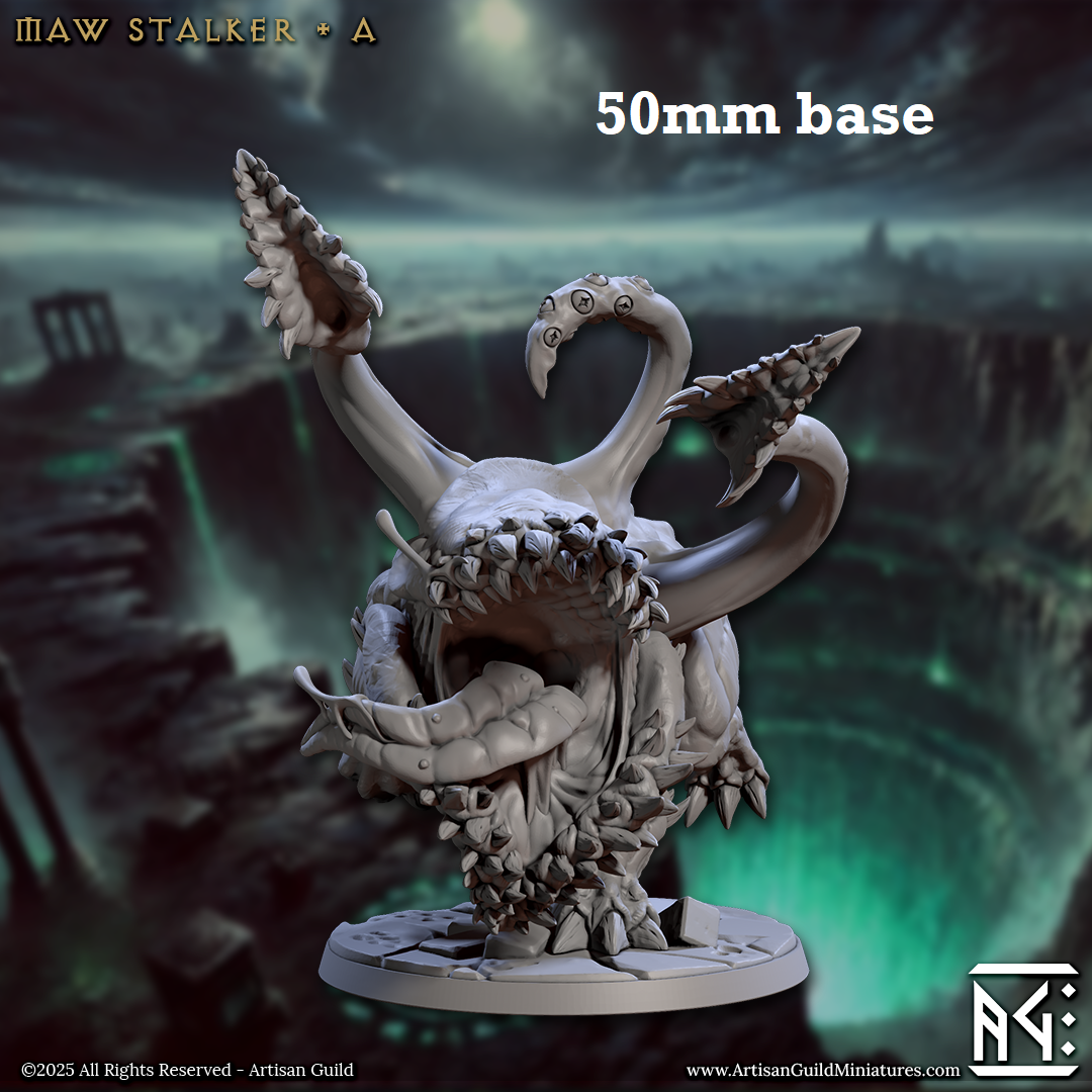 Image shows a 3D render of a tentacled beast gaming miniature