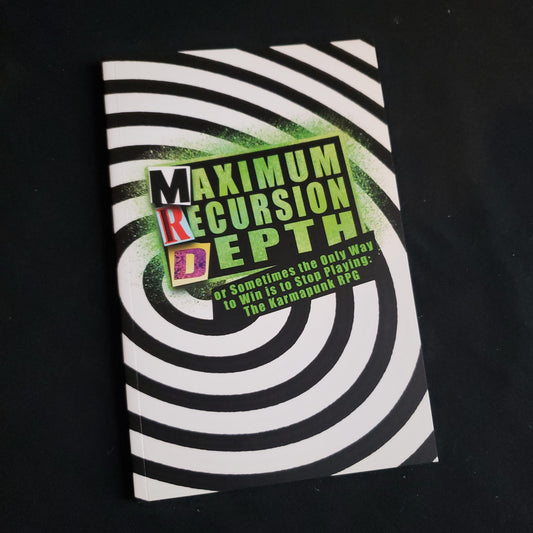 Image shows the front cover of the Maximum Recursion Depth roleplaying game book