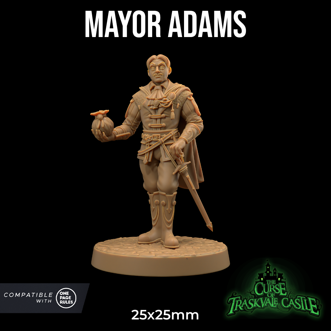 Image shows a 3D render of a human noble gaming miniature