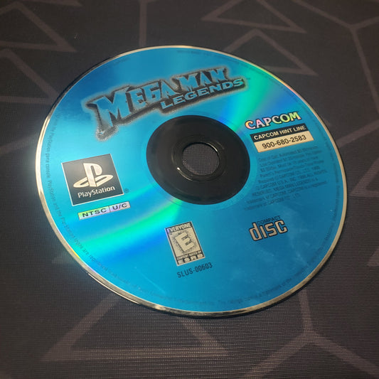 Image shows the label side of the game disc for the video game Mega Man Legends for Playstation 1