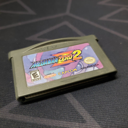 Image shows the front of the cartridge for the video game Mega Man Zero 2 for Nintendo Game Boy Advance