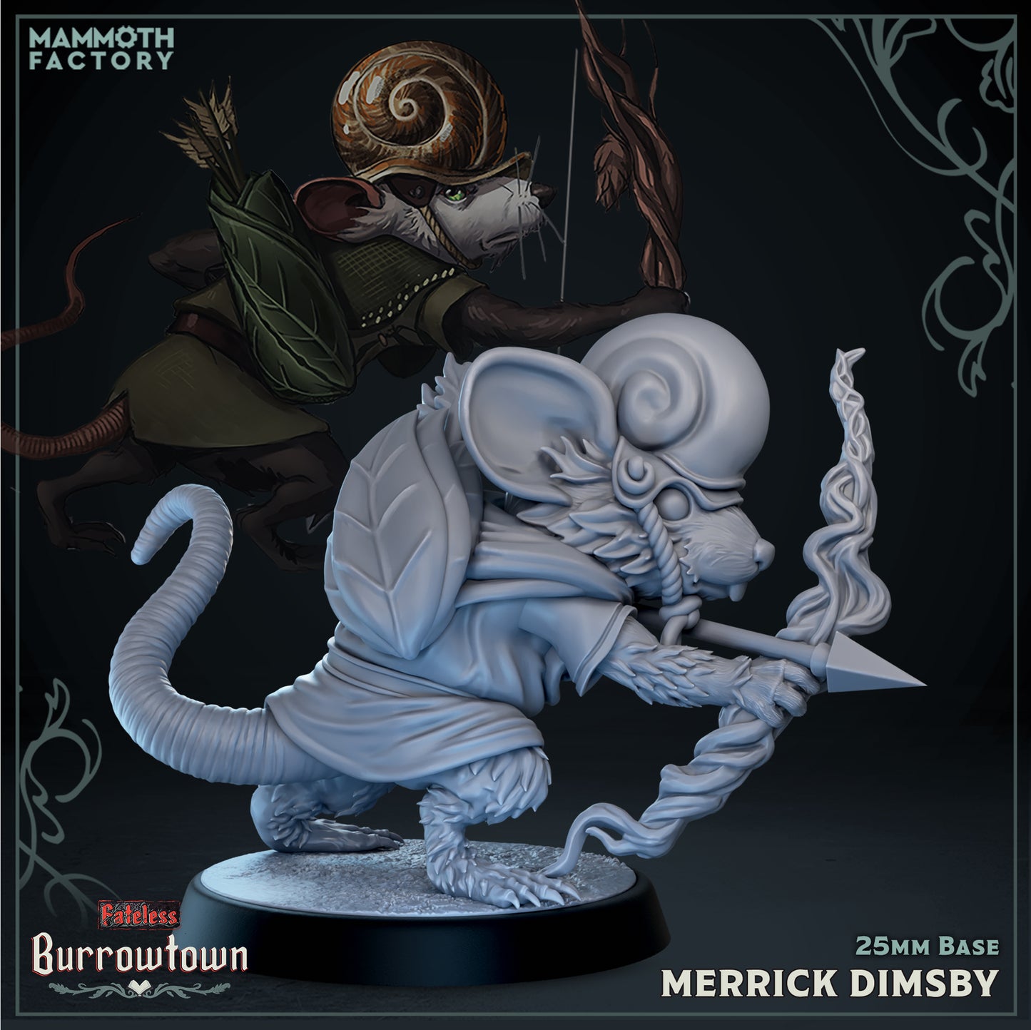 Image shows a 3D render of a jerbeen ranger gaming miniature.