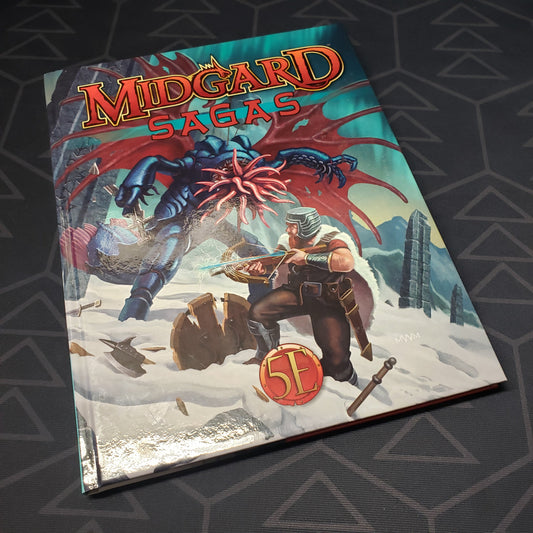 Image shows the front cover of the Midgard Sagas roleplaying game book