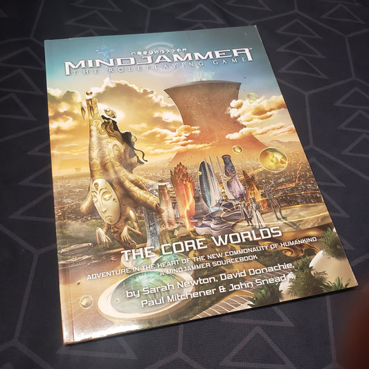 Image shows the front cover of the Core Worlds book for the roleplaying game Mindjammer