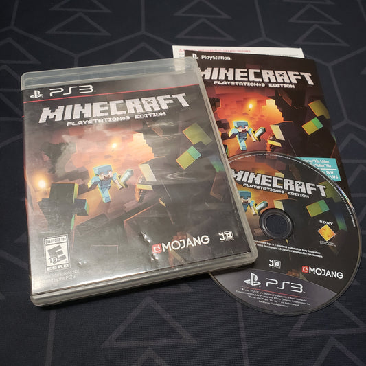 Image shows the case, inserts and disc for the video game Minecraft: PS3 Edition for Playstation 3