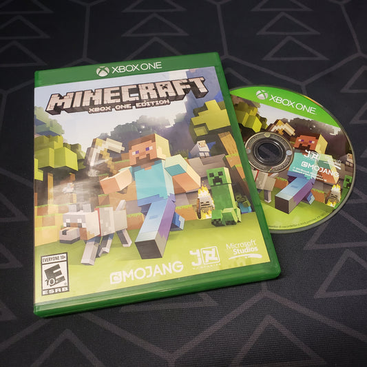 Image shows the case and disc for the video game Minecraft: Xbox One Edition for Xbox One