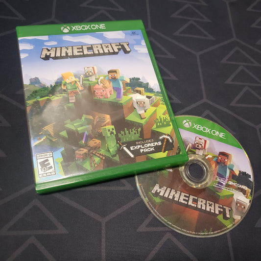 Image shows the case and disc for the video game Minecraft for Xbox One