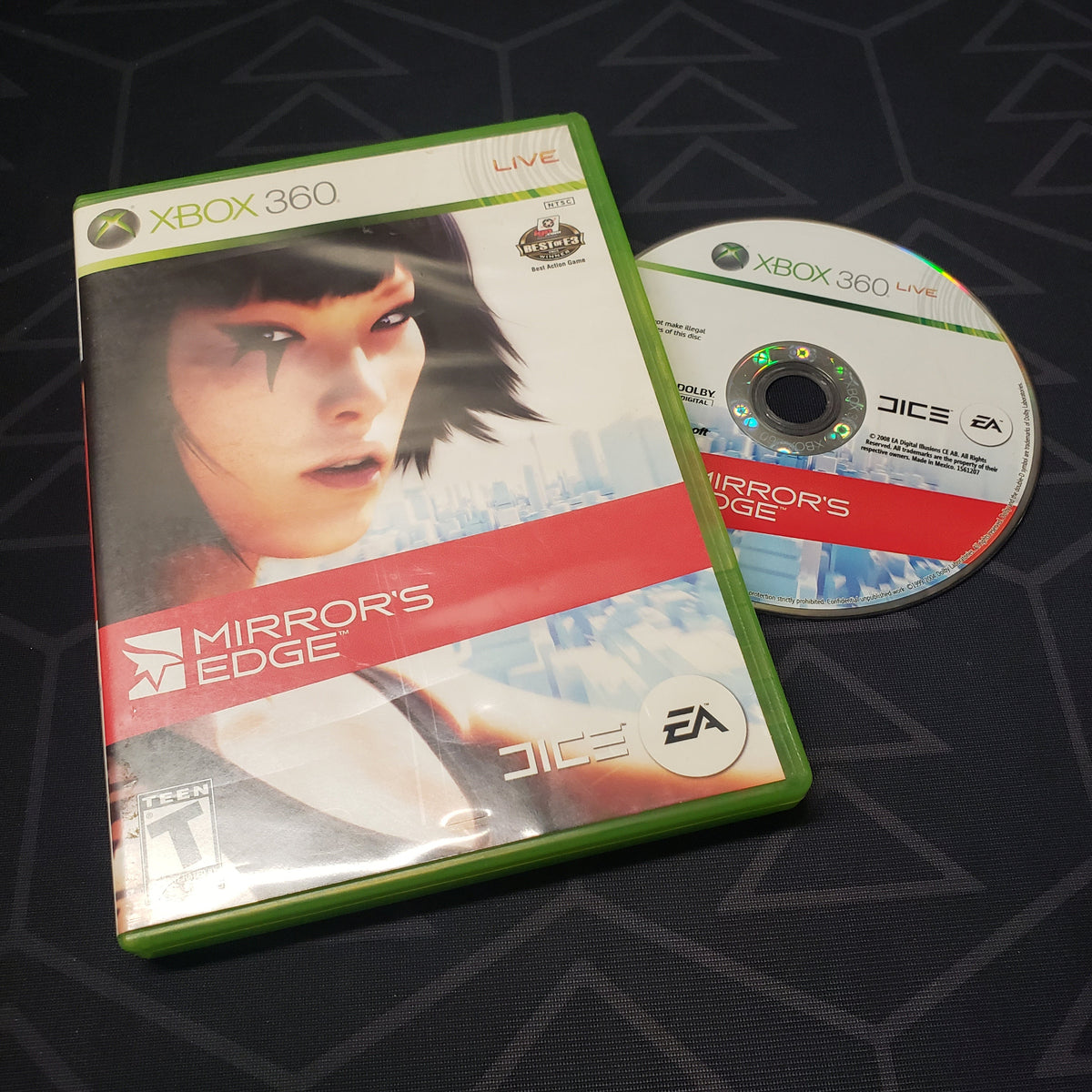 Image shows the case and disc for the video game Mirror's Edge for Xbox 360