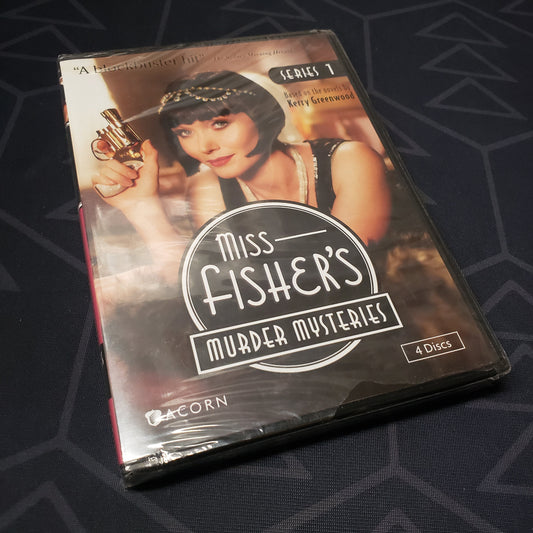 Image shows the front of the case for the first series of Miss Fisher's Murder Mysteries on DVD
