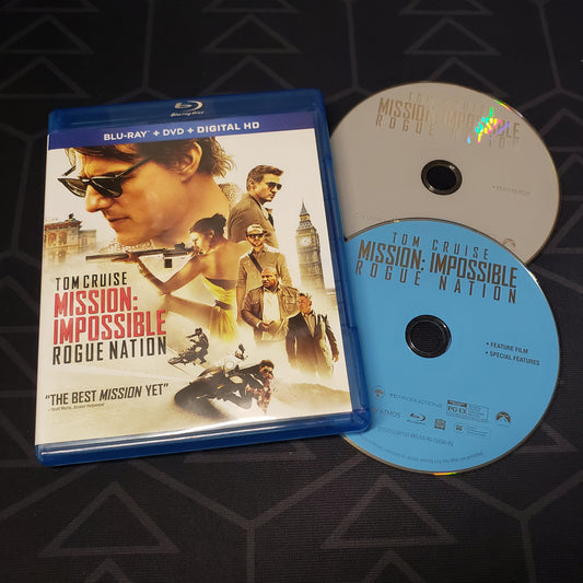 Image shows the case & two discs for Mission Impossible:Rogue Nation on Blu-Ray