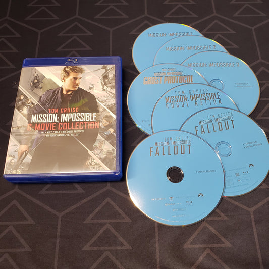 Image shows the case & seven discs for Mission Impossible: 6-Film Collection on Blu-Ray