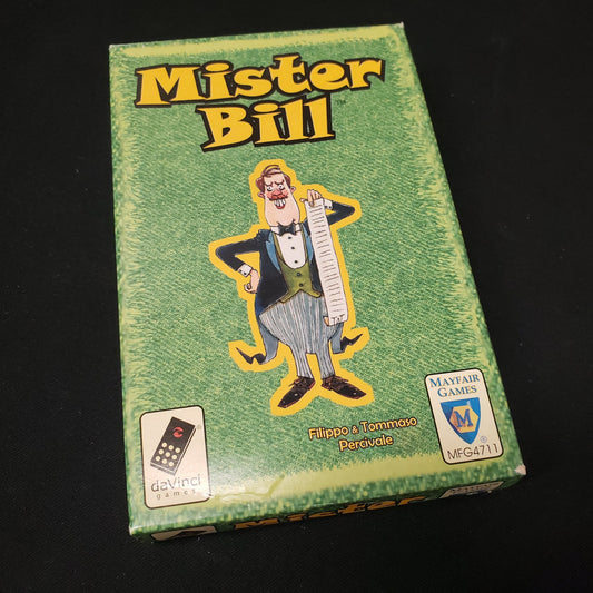 Image shows the front cover of the box of the Mister Bill card game