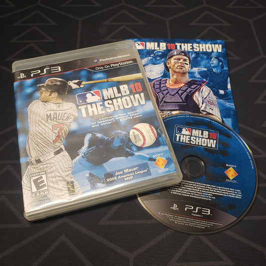 Image shows the case, manual and disc for the video game MLB 10: The Show for Playstation 3