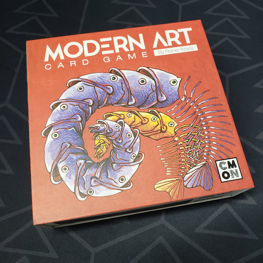 Image shows the front cover of the box of Modern Art: The Card Game