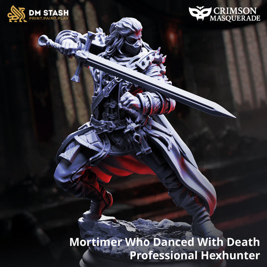 Image shows a 3D render of a human masked fighter gaming miniature.
