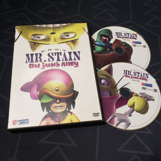 Image shows the case & two discs for the complete series set of Mr. Stain on Junk Alley on DVD