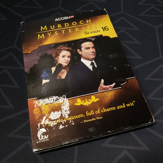 Image shows the front of the case of Murdoch Mysteries: Season 16 on DVD