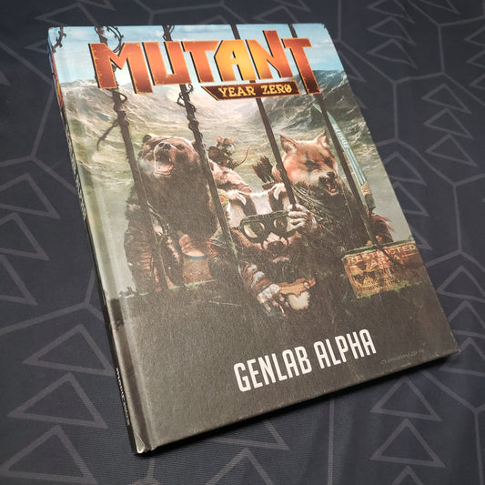 Image shows the front cover of the Genlab Alpha book for the roleplaying game Mutant: Year Zero