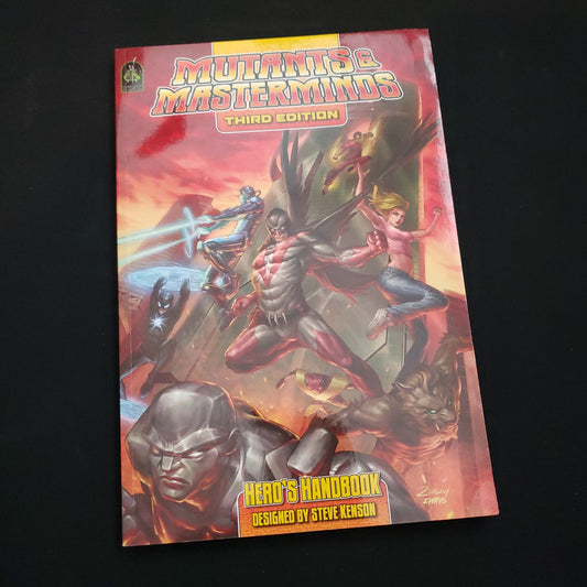 Image shows the front cover of the Her's Handbook for the Mutants & Masterminds 3E roleplaying game