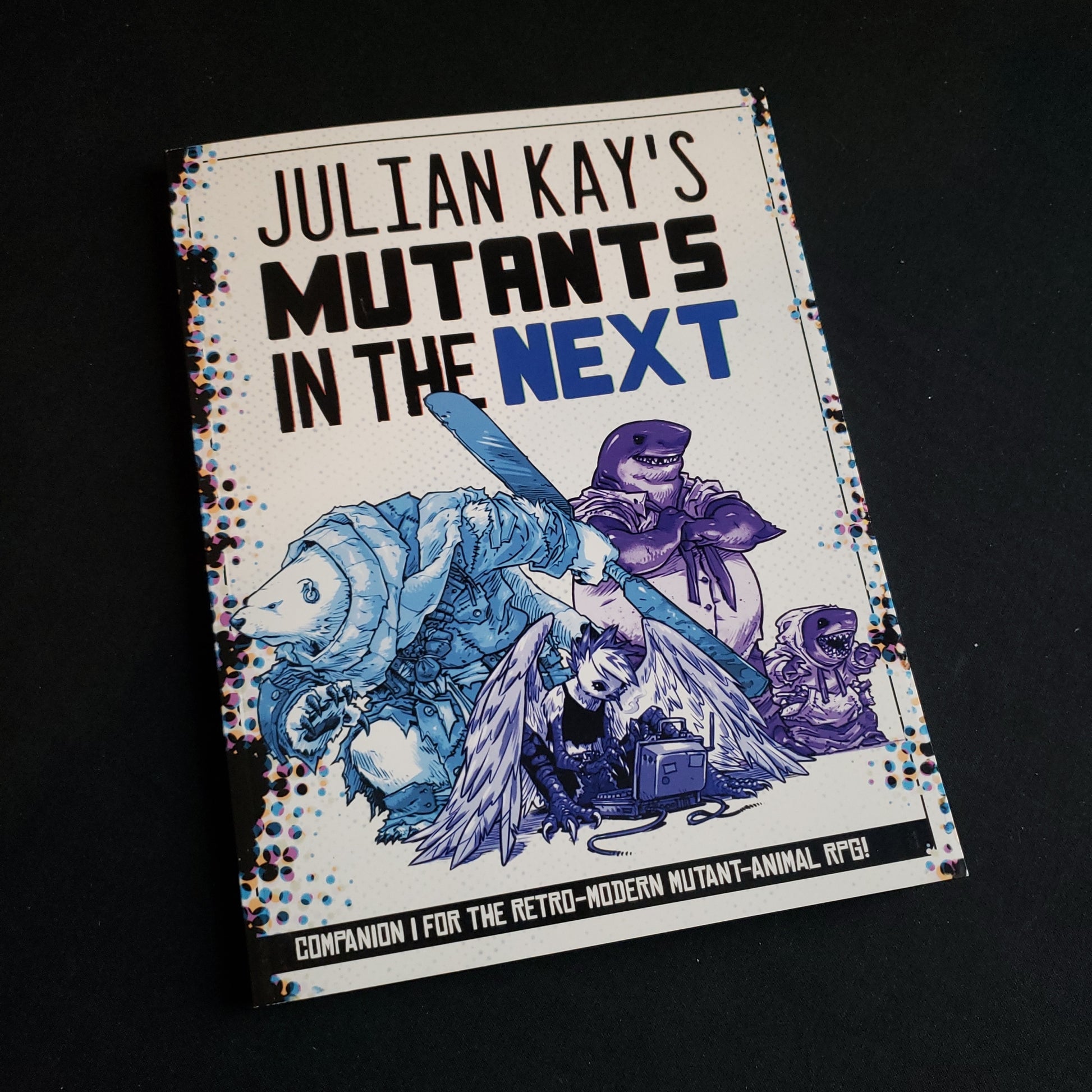 Image shows the front cover of the Mutants in the Next roleplaying game book