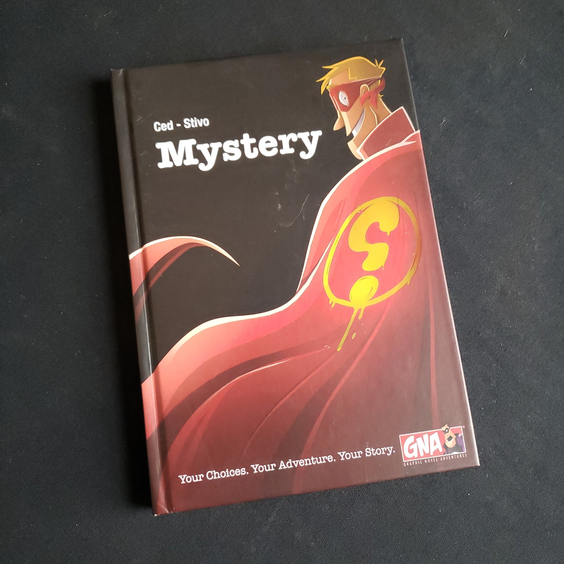 Image shows the front cover of the Mystery graphic novel adventure game book