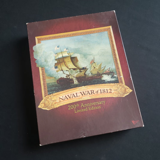 Image shows the front cover of the box of the Naval War of 1812 board game