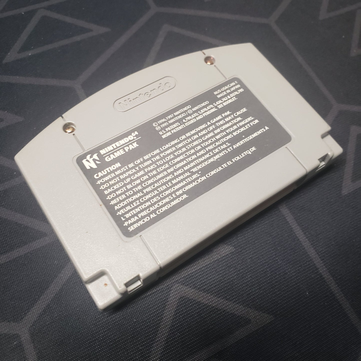 Image shows the back of the cartridge for the video game NBA Courtside 2 featuring Kobe Bryant for the Nintendo 64