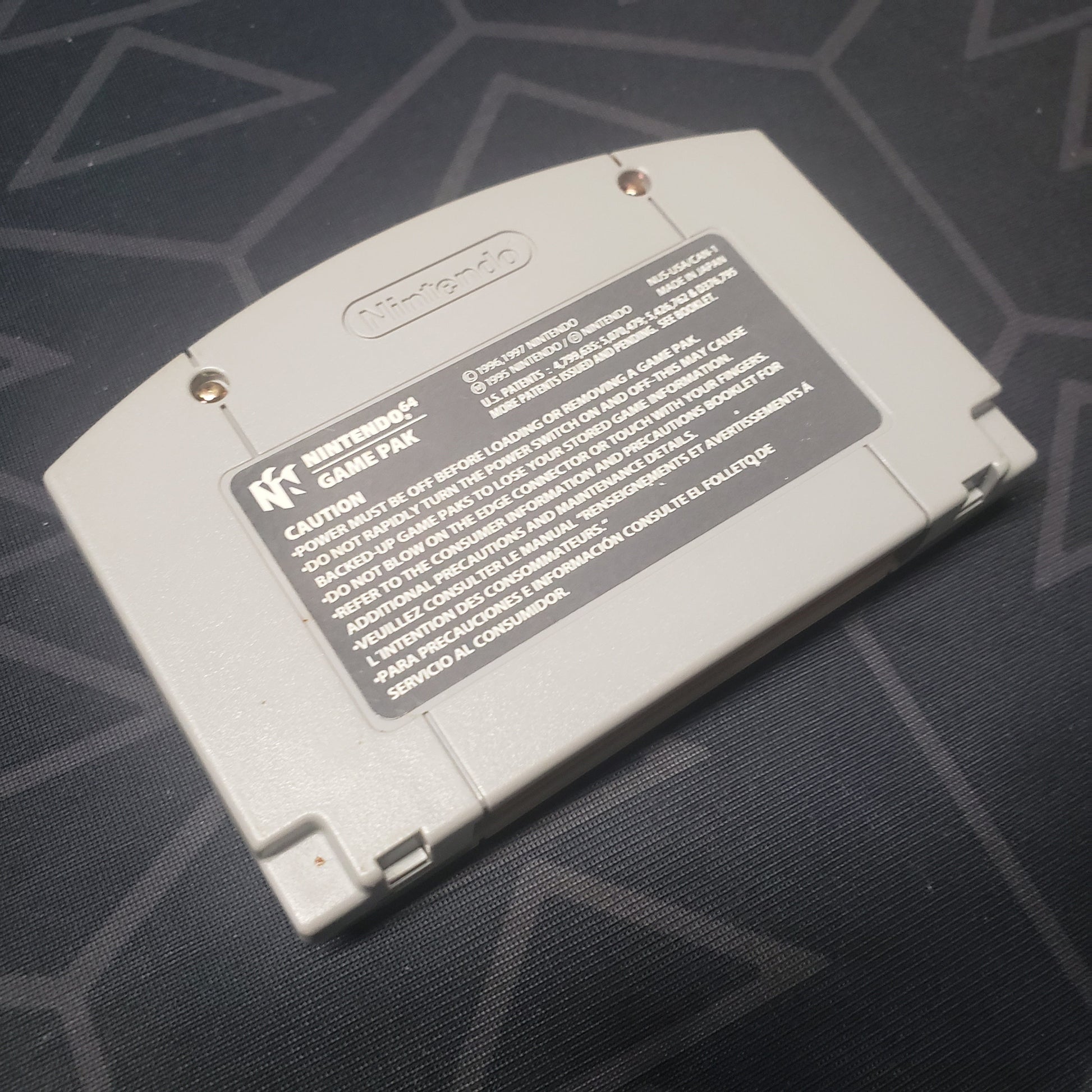 Image shows the back of the cartridge for the video game NBA Courtside 2 featuring Kobe Bryant for the Nintendo 64