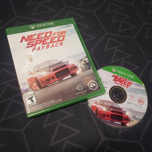 Image shows the case and disc for the video game Need For Speed: Payback for Xbox One