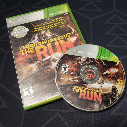 Image shows the case & disc for the video game Need For Speed: The Run for Xbox 360