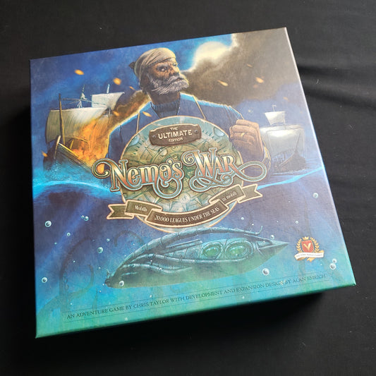 Image shows the front cover of the box of the Nemo's War: The Ultimate Edition board game