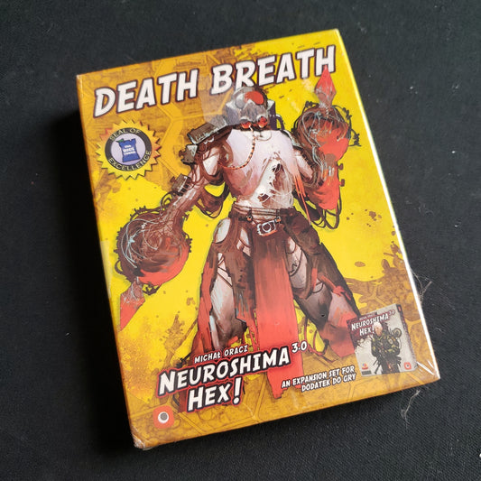 Image shows the front cover of the box of the Death Breath expansion for the Neuroshima Hex! 3.0 board game
