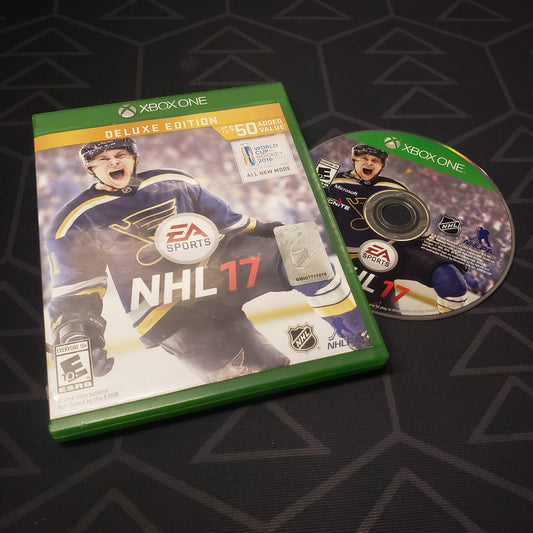 Image shows the case and disc for the video game NHL 17 for Xbox One