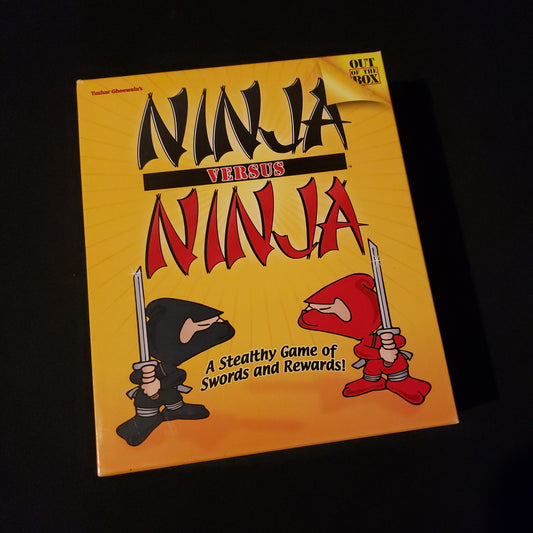 Image shows the front cover of the box of the Ninja versus Ninja board game