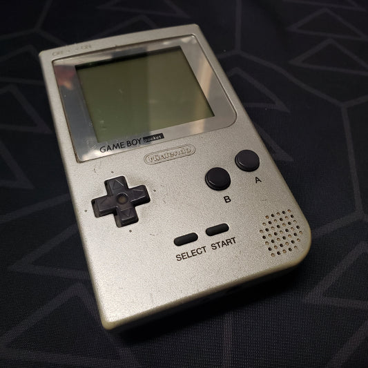 Image shows the front of a Nintendo Game Boy Pocket gaming console