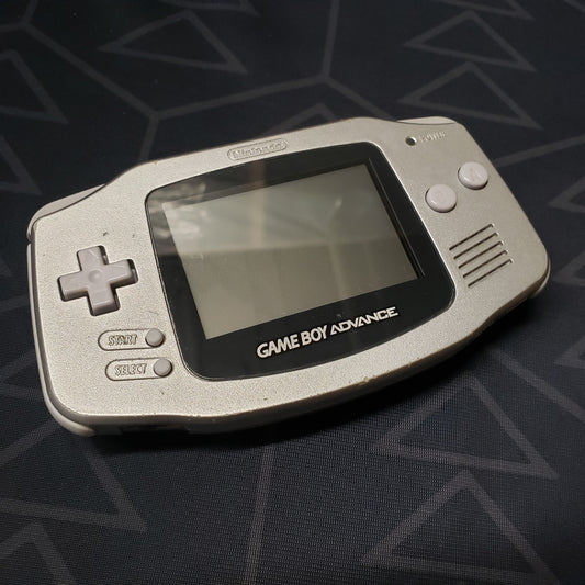 Image shows the front of a Game Boy Advance handheld console