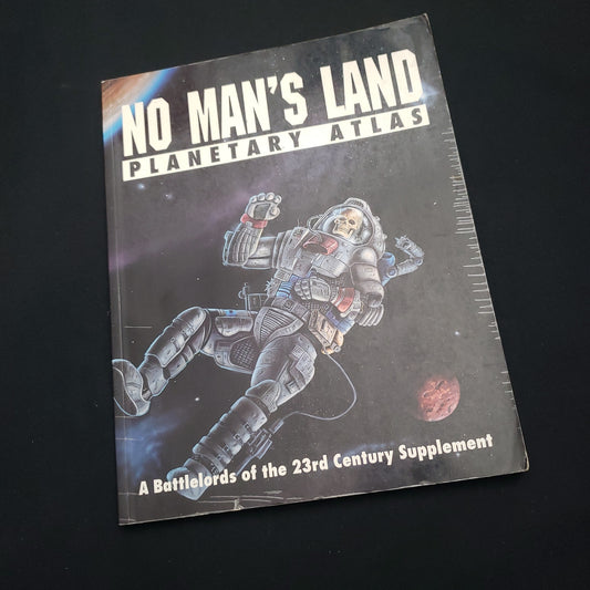 Image shows the front cover of the No Man's Land: Planetary Atlas book for the Battlelords of the 23rd Century roleplaying game